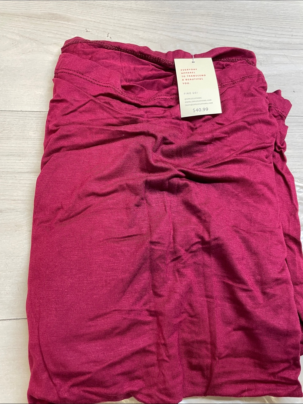 Ruched Maxi Skirt in Deep Berry by Simlu #C68